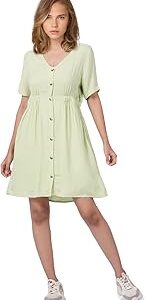 Women Green Solid Fit and Flare Dress