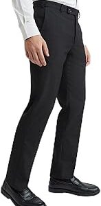 Men's Checks Pattern Regular Fit Polyester Blend Flat Front Formal Trouser