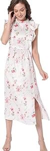 Women's Midi Polyester A-Line Dress