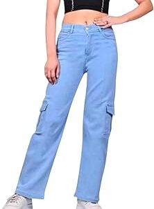 GET Crooks Comfortable Women's Bell Bottom Denim Jeans Light Blue