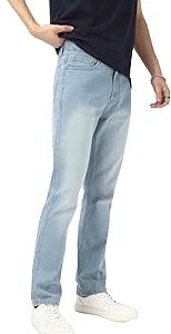 Men's Straight Fit Washed Jeans Stretchable