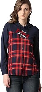 Jeans Women's Regular Fit Checked Shirts