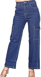 Women Cargo High Rise Jeans