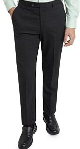 Men's Poly Rayon Blend Checks Pattern Smart Fit Flat Front Formal Trouser