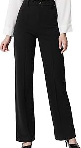 Women Straight Fit Polyester Blend Solid Trousers