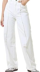 Women's High Rise 100% Cotton Solid Straight Fit Jeans