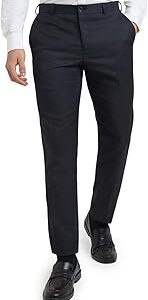 Slim Fit Polyester Blend Checks Pattern Flat Front Formal Trouser