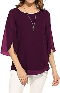 Women's and Girls Georgette Top Maroon
