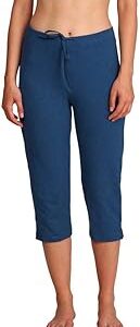 1300 Women's Super Combed Cotton Elastane Stretch Slim Fit Mid Rise Printed Capri with Side Pockets