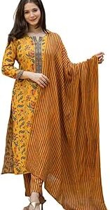 Women's Floral Straight Printed Kurta Pant With Dupatta Set | kurta sets for woman