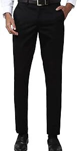 Men's Regular Casual Pants (PCTPSSMBM22702_Black, Mid Rise, 32