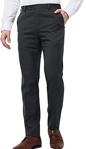Men Slim Fit Structure Pattern Poly Viscose Blend Flat Front Formal Trouser