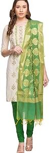 Womens Round Neck Embroidered Churidar Suit