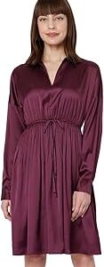 Women's Polyester Fit and Flare Knee-Length Dress