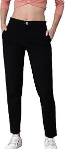Womens High Rise Skinny Fit Jeans with Semi Elasticated Waistband