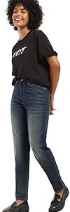 Women's High Rise 80's New Mom Relaxed Tapered Fit Jeans