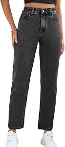 Women's Mid-Rise Vintage Retro Relaxed Mom Fit Denim Jeans