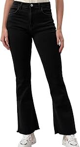 Women's Mid-Rise Flared Bootcut Jeans|Stretchable Fabric for Comfort|Trendy & Stylish Denim|Size - 28