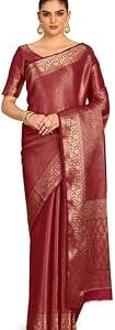 Womens Teal Ethnic Motifs Woven Design Zari Silk Blend Saree