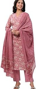 Women's Cotton Floral Printed Straight Kurta Set