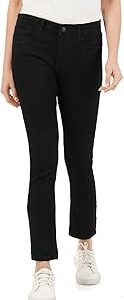 Women's Straight Fit Jeans - Mid-Rise | Cotton Blend | Stretchable Fabric | Classic 5 Pocket Styling