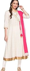 Womens Key Hole Neck Embellished Churidar Suit