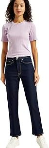 Women's Mid Rise Wedgie Straight Fit Jeans