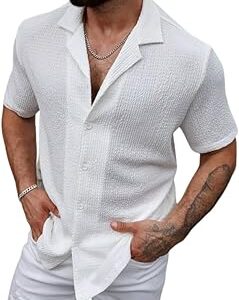 Men's Regular Fit Cotton Blend Shirts | Half Sleeve Solid Pattern | Casual Wear for Everyday Style