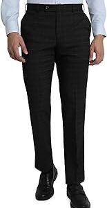 Men Smart Fit Checks Pattern Poly Viscose Blend Pleatless Formal Trouser