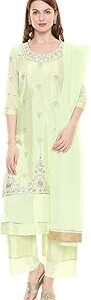 Womens Round Neck Embroidered Palazzo Suit