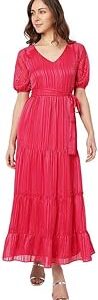 Women's Polyester Fit and Flare Maxi Dress