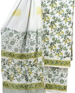 Unstitched Pure Cotton Hand Block Print Style Printed Salwar Suit Dress Material for Women
