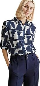 Women's Short Sleeve Button-Down Shirt | Printed Casual Crop Top | Stylish Collared Shirt for Women | Oversized Shirt for Women