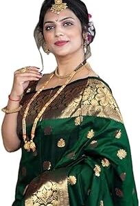 Women's Pure Kanjivaram Silk Saree Soft Banarasi Style Wedding With Blouse Piece (Vruksh-51)