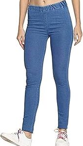 Womens Slim Fit Denim Lycra Stretchable Jeggings Mid Rise, Ankle Length with Elasticated Waistband (Multi Color & Plus Size Also Available) (Size 30-46 Inch)