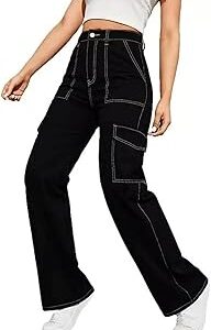 6 Pocket Black Jeans Like Groom Girl Pant Cargo