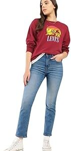 Women's High Rise 724 Slim Straight Fit Blue Jeans