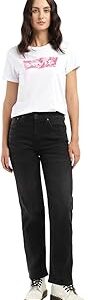 Women's High Rise Ribcage Slim Straight Fit Jeans