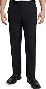 Men's Polyviscose Blend Checks Pattern Smart Fit Flat Front Formal Trouser