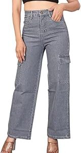 Women Cargo High Rise Jeans
