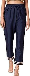 Solid Silk Regular Fit Womens Fushion Wear Pants