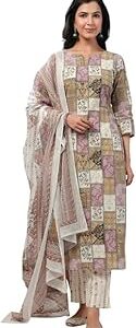 Women's Multicolor Cotton Ethnic Motifs Kurta Set