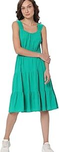 Women's Knee Length Cotton A-Line Dress