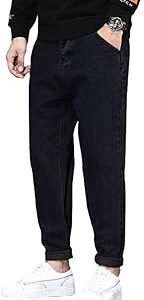 Men Stretchable Tapered Fit Carrot High Rise Jeans Black 36