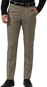 Men's Regular Pants (PETFOSLBT84529_Beige_42)