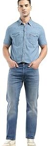 Men's Mid Rise Slim Jeans (0038I-0012_Dark Blue_40)