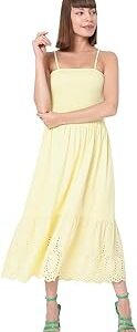 Yellow & Afterglow Off-Shoulder Maxi Dress