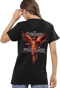 Official Harry Potter Merchandise Women's 100% Cotton Graphic Print Boyfriend Fit Round Neck T-Shirt