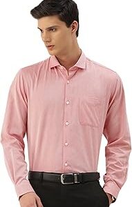 Men's Classic Textured Slim Fit Full Sleeve Shirt | Wonder Fabric | Cotton Rich | Premium Dobby