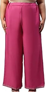 Women Mid Rise Regular Strechable Parallel Pants | Trousers